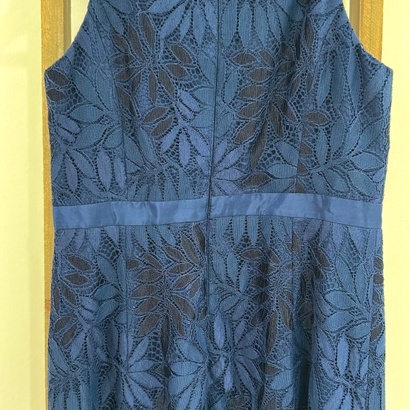 Lilly Pulitzer Lace Navy Blue Lined Dress Bow Fitted Straps Women’s Size 4 - Picture 6 of 8